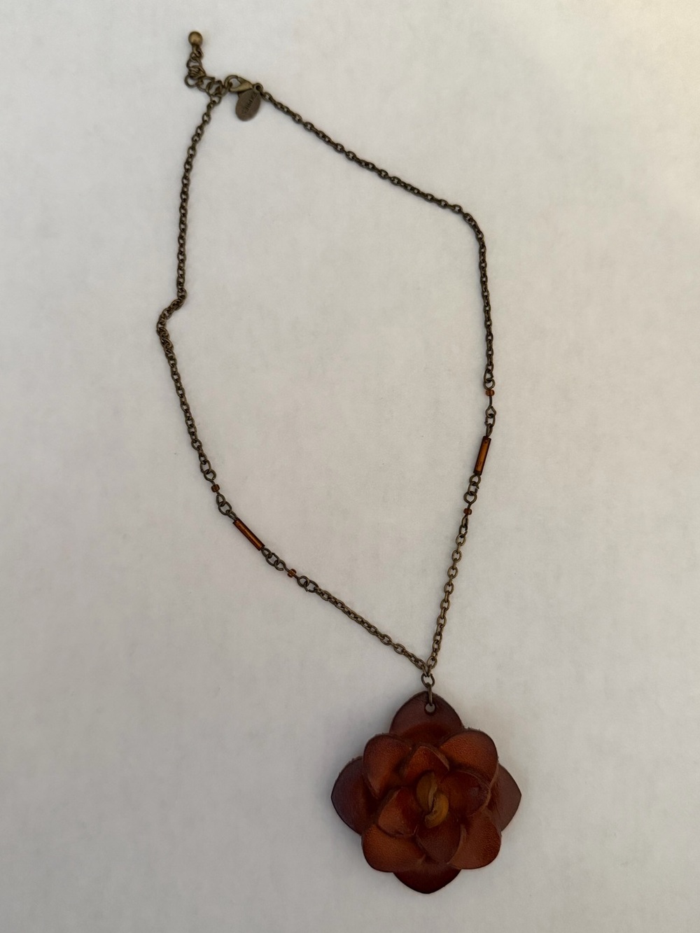 90’s Express Leather Flower Necklace